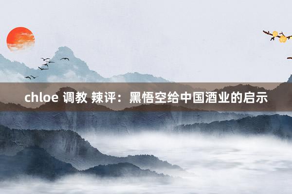 chloe 调教 辣评：黑悟空给中国酒业的启示